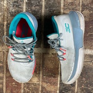Under Armour 3Zero 3 GS Halo Gray Teal SC Curry Basketball Sneaker Shoes Sz 4.5Y